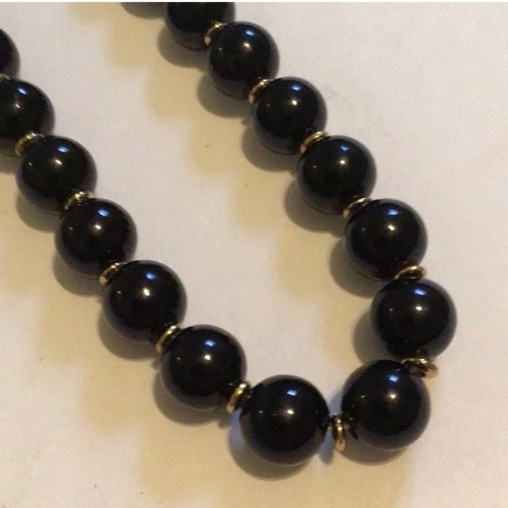 Vintage Midnight Black Beaded Necklace